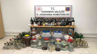 Karamanda yılbaşı öncesi 300 kilo kaçak içki ele geçirildi