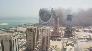 Katarda Dünya Kupasını izlemeye gelen taraftarların kaldığı bölgede yangın
