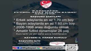 Kayseride Futbol Aday Hakem Kursu açılıyor