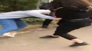 Kız öğrenciler saç saça kavga etti, o anları gülerek kayda aldılar