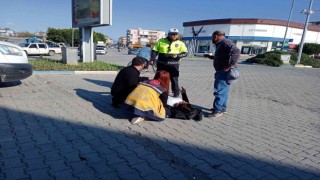Kontrolden çıkan motosiklet devrildi, sürücü yaralandı