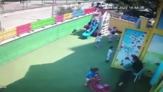 Kreşte 33 aylık çocuğun tehlike atlattığı anlar