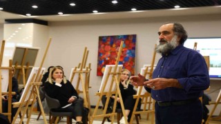 Ressam İlhami Atalay sanatın yeni merkezinde Başakşehirlilerle buluştu