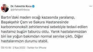 Sağlık Bakanı Koca: “Başakşehir Çam ve Sakura Hastanesinde tedavi edilen hastamız taburcu oldu”