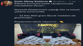 Sakaryada 23 kilo 800 gram skunk ele geçirildi
