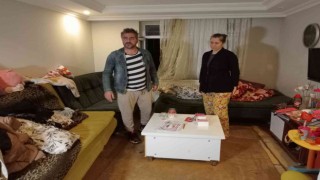 Sarıyerde inşaattan taşan su ve çamur bir eve doldu