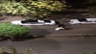 Siirtte yol ortasında kadına şiddet kamerada