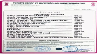 Sinopta berber tarifesi yenilendi: Saç-sakal 100-120 TL