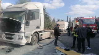 Tamire getirilen tırda yangın çıktı