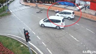 Ticari aracın çarptığı bisiklet sürücüsü havada taklalar attı