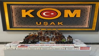 Uşakta yüklü miktarda kaçak makaron ve alkol ele geçirildi