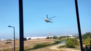 Yangın söndürme helikopterleri o fabrikaya sorti yapıyor