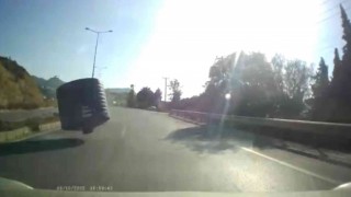 Zıplaya zıplaya gelen 10 tonluk su tankından böyle kurtuldu