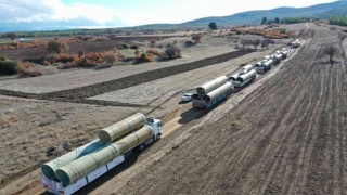 Acıpayamda sulama borularının montaj çalışmaları devam ediyor