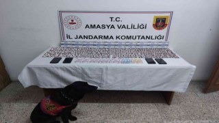 Amasyada jandarmanın operasyonunda bin 288 adet uyuşturucu hap ele geçirildi