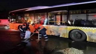 Arnavutköyde ters şeritten yola giren İETT otobüsü kazaya neden oldu: 14 yaralı