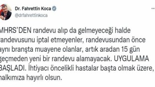 Bakan Koca duyurdu: MHRSDEN randevu alıp gelmeyenlere 15 gün yeni randevu yok