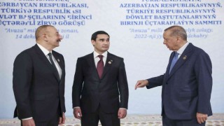 Cumhurbaşkanı Erdoğan, Aliyev ve Berdimuhamedov ile aile fotoğrafı çektirdi