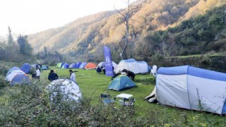 Doğançayın güzelliklerini kamp yaparak keşfettiler