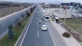 Elazığda dron destekli trafik denetimi