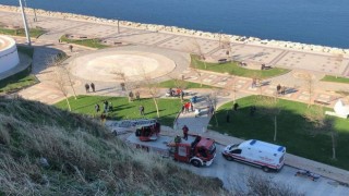 Genç kız uçurumdan düşerek yaralandı