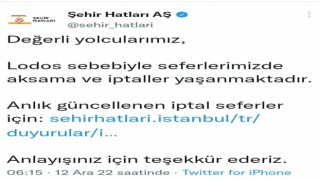 İstanbulda deniz ulaşımına lodos engeli