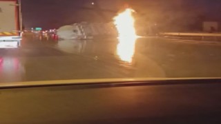 İzmirde alev topuna dönen vidanjör böyle patladı