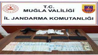 Jandarma şüpheli araçta silah ve kesici alet ele geçirdi