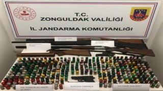 Jandarmanın baskın yaptığı evden cephanelik çıktı