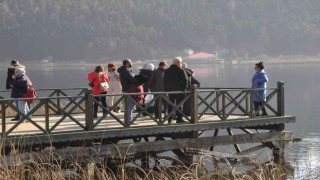 Kar yağmadan önce Abantta güneşin tadını çıkardılar