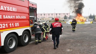 Kayseri OSB İtfaiyesi ve Gaziantep OSB İtfaiyesi ortak tatbikat yaptı