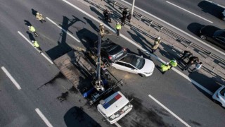 Makas atarken kaza yaptı, faciadan dönüldü
