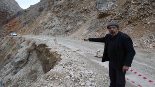 Malatyada yağış sonrası göçen yol tehlike saçıyor