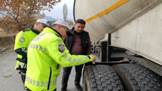 Manisada kış lastiği denetimi başladı