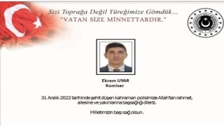 MSBden Şehit Polis Ekrem Uyar için başsağlığı mesajı