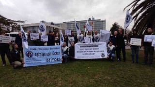Özel halk otobüsü şoförlerinden İBB önünde protesto
