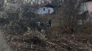 Şarampole devrilen otomobildeki askeri personel yaralandı