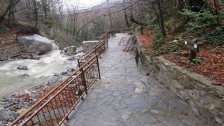 Selde zarar gören Samandere Şelalesi onarıldı