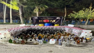 Yılbaşı öncesi Mersinde bin 215 litre sahte alkol ele geçirildi