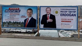 Aynı bilboardlarda Erdoğan ve İmamoğlunun fotoğrafları yan yana
