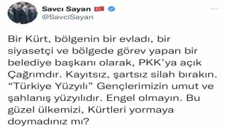Başkan Sayandan PKKya çağrı: Silahlarınızı bırakın