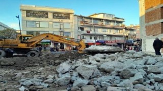 Büyükçekmecede inşaat alanında lahit bulundu