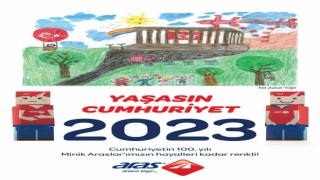 Çocuklar 100üncü yıl coşkusunu resimleriyle Aras Kargo 2023 takvimine taşıdı