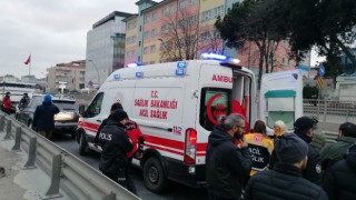 D-100de zincirleme kazada bir araçta yangın çıktı, sürücü yaralandı