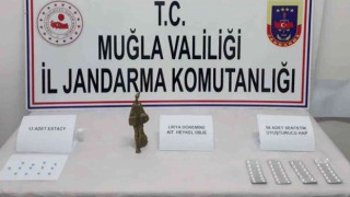 Dalamanda tarihi eser ve uyuşturucu operasyonu