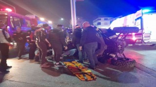 Devrilen UTVnin altında kalan iki kişi yaralandı