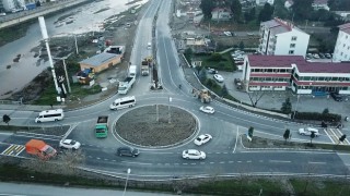 Giresunda ilk modern dönel kavşak ulaşıma açıldı