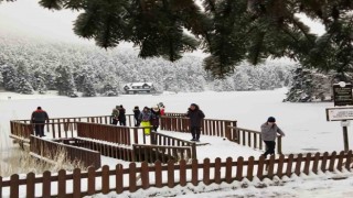 Gölcük Tabiat Parkında göl dondu, ortaya kartpostallık görüntüler çıktı
