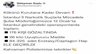 İçişleri Bakanı Süleyman Soylu duyurdu: 176 kişi gözaltında