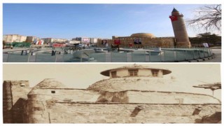 İki farklı fotoğrafta Cacabey Medresesi